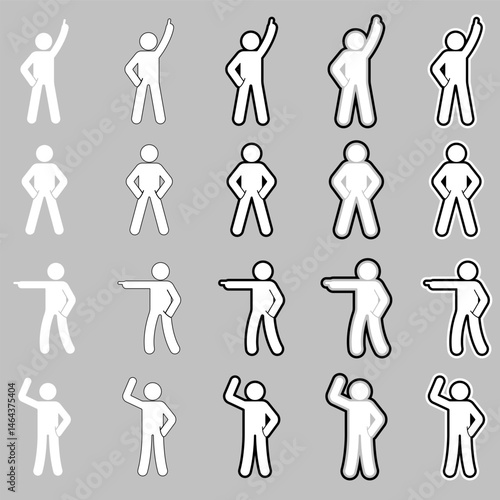 white Stickman stick man figure people stick figure stick silhouette human silhouette pictogram