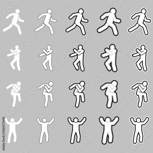 white Stickman stick man figure people stick figure stick silhouette human silhouette pictogram