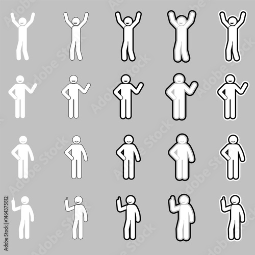 white Stickman stick man figure people stick figure stick silhouette human silhouette pictogram