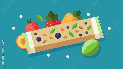 A healthconscious cereal bar offering organic and glutenfree options with fresh fruits and nuts available as toppings.. Vector illustration