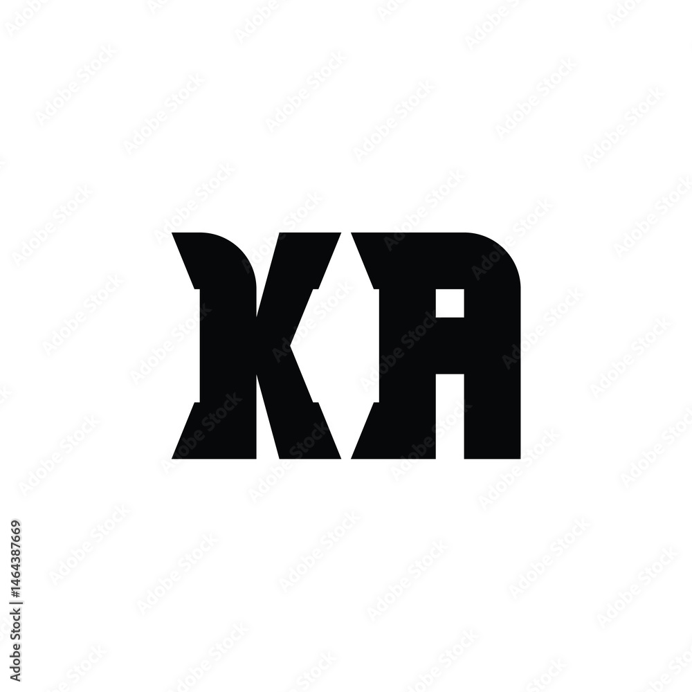 KA monogram logo design letter text name symbol monochrome logotype alphabet character simple logo KA monogram logo design letter text name symbol monochrome logotype alphabet character simple logo