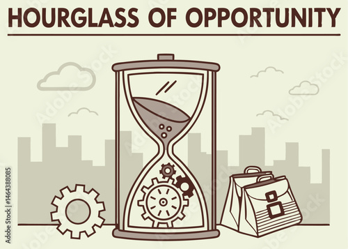 A Businessman’s Guilt: Wasted Time & Missed Opportunities – The Hourglass of Opportunity Vector Icon Set
