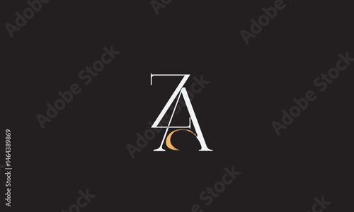  ZA, AZ , A , Z , Abstract Letters Logo Monogram