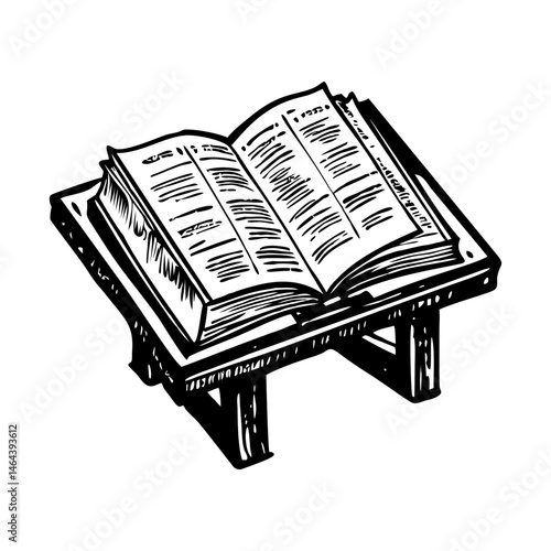 A glyph style illustration representing a holy book