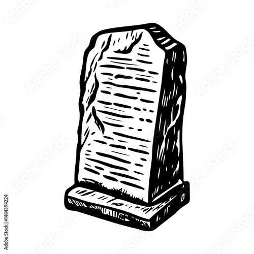 A glyph style illustration representing a petition stone