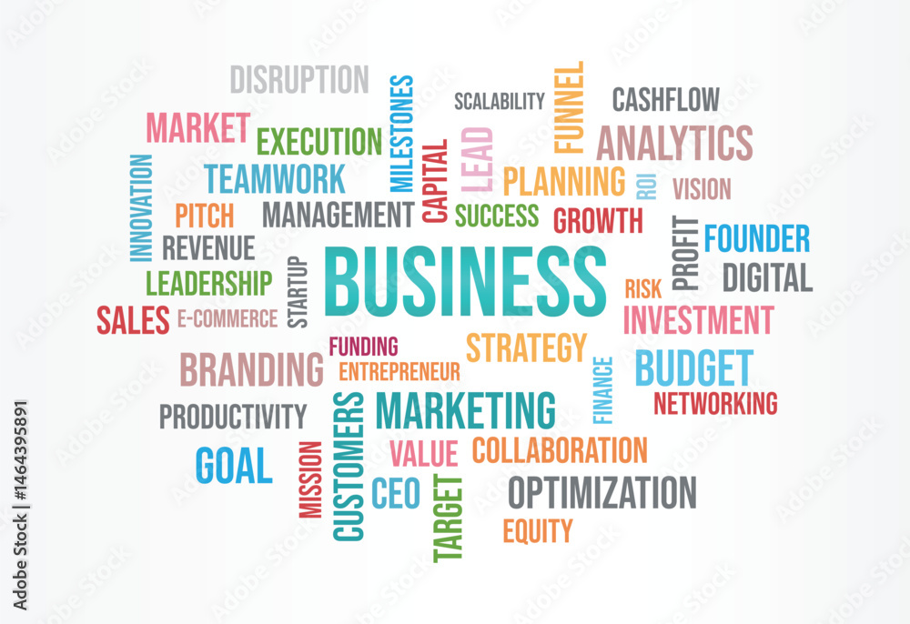 Obraz premium Business word cloud,for business and growth template concept