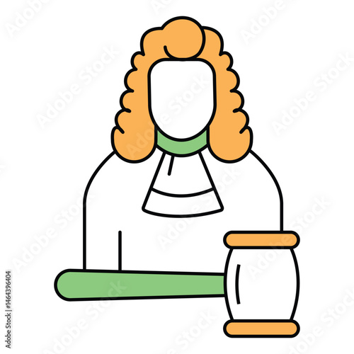 Judge Icon Representing Law and Court Authority vector design