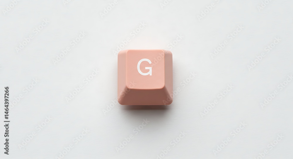 Single Blush Pink 'G' Keycap: AI- Single Blush Pink 'G' Keycap: AI-