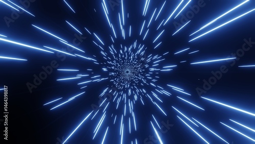Εκτύπωση καμβά Glowing warp tunnel through curved spacetime
