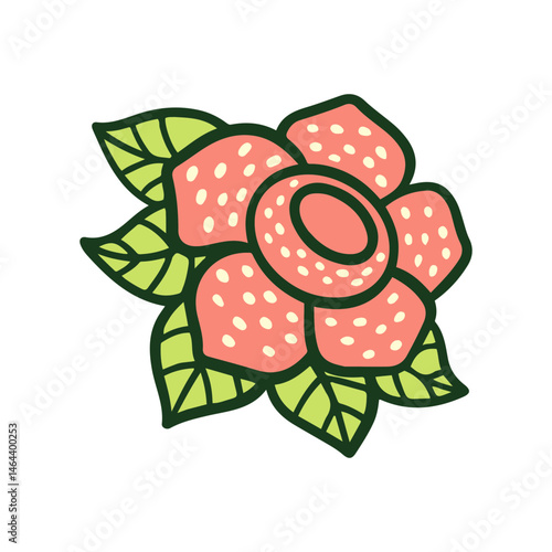 A cute cartoon rafflesia flower vector illustration
