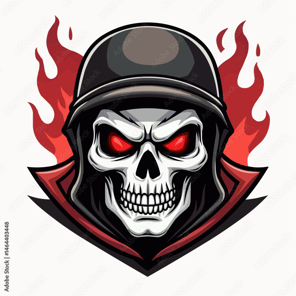 Fototapeta premium Skull Hero Mascot Logo – Esports, Gaming, and Fantasy Character Illustration