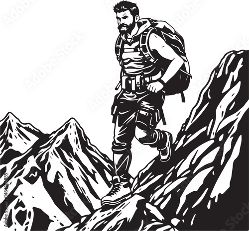 Trekking and Hiking Silhouettes Collection – Outdoor Adventure Vectors