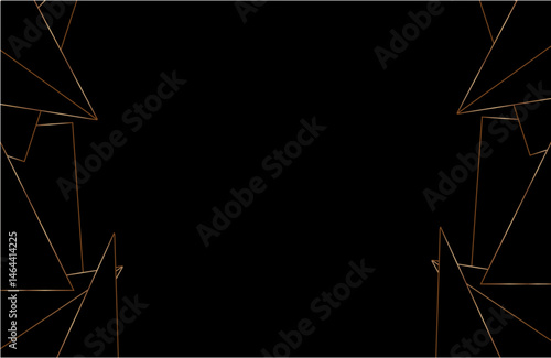 Premium Quality  Black Abstract Background, 
Discover the elegance of sophistication with this premium black abstract background. Designed with sharp geometric shapes and golden outlines.