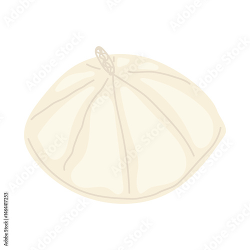 Zucchetto or Pileolus hat. White religious cap. Vector illustration