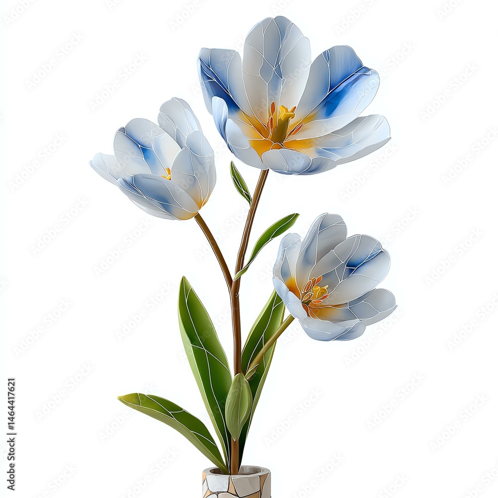 Fototapeta premium stained glass Stained glass flower arrangement