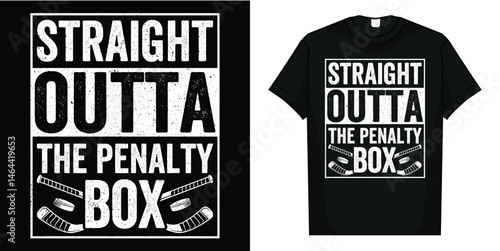 Ice Hockey Straight Outta Penalty Box Funny Men Boys Kids T-Shirt