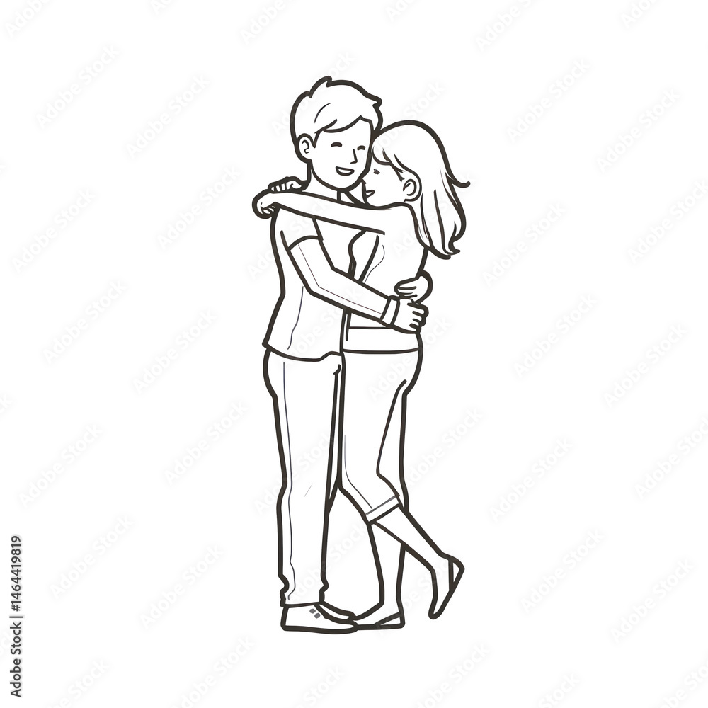Minimal Continuous-Line Couple in a Warm Embrace – A minimal continuous-line illustration of a couple in a warm embrace, isolated on a white background. Minimal Continuous-Line Couple in a Warm Embrace – A minimal continuous-line illustration of a couple in a warm embrace, isolated on a white background.