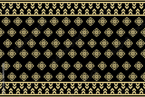 Elegant Geometric Pattern with Gold Accents on Black Background
