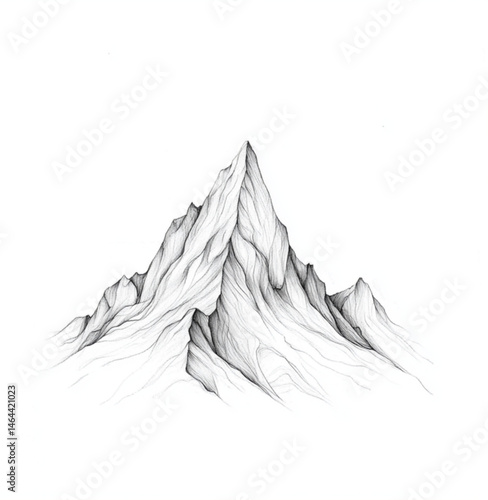 Obraz na płótnie drawing of a mountain with fine lines and light shading for a feminine result in black and white on a white background for a tattoo project w salonie
