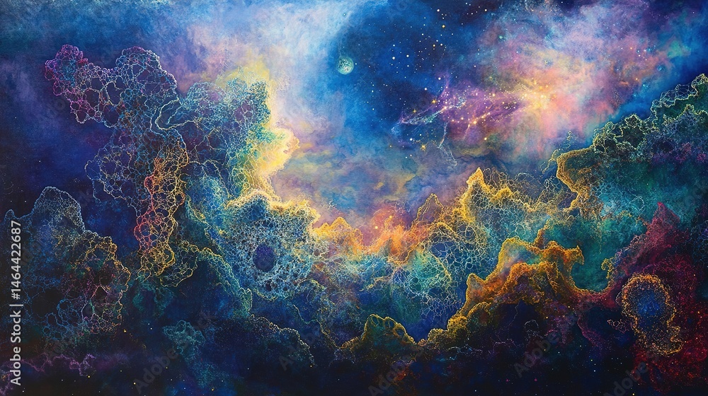 Abstract Colorful Nebula Painting Abstract Colorful Nebula Painting