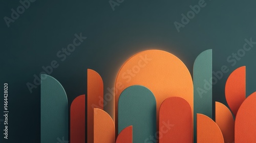 abstract 3d illustration showcasing essence of asian culture featuring vibrant colors and symbolic elements