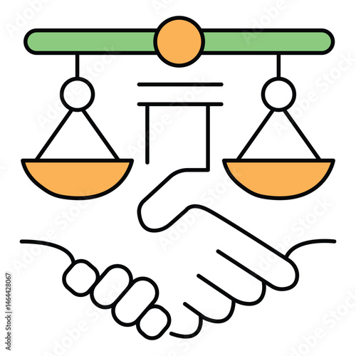 Attorney Icon for Dispute Resolution and Litigation vector design