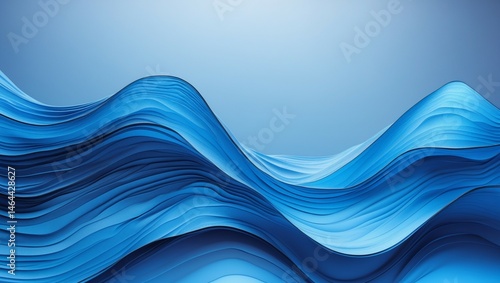 Abstract blue background with flowing lines and swirling liquid patterns