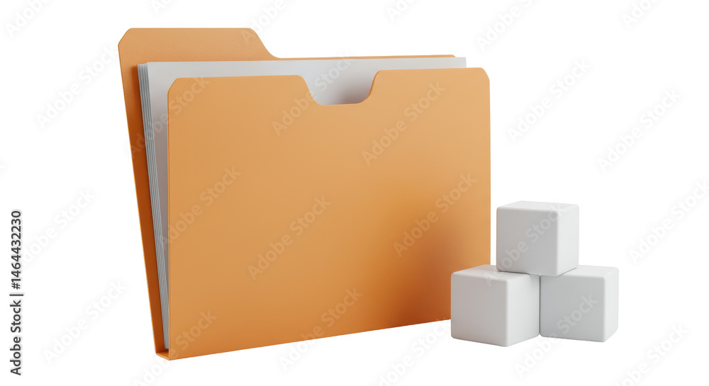 Isolated Folder with Documents and Boxes Isolated Folder with Documents and Boxes