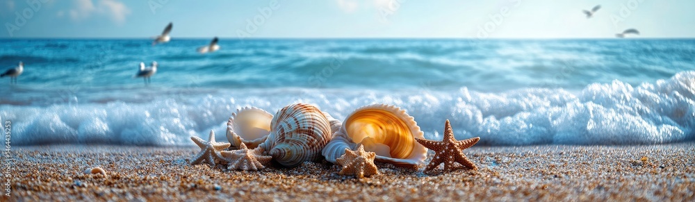 Coastal Summer Vibes with Starfish and Sand Coastal Summer Vibes with Starfish and Sand