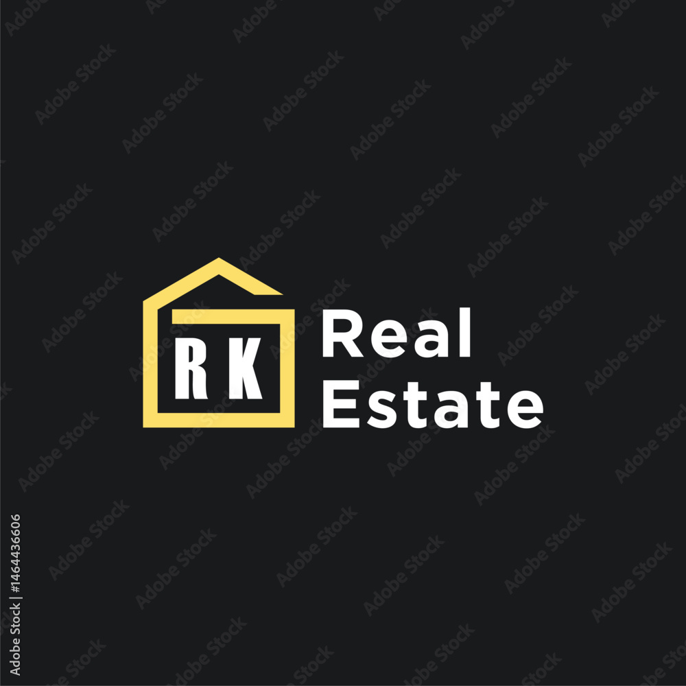 RK initials minimalist creative real estate logo vector RK initials minimalist creative real estate logo vector