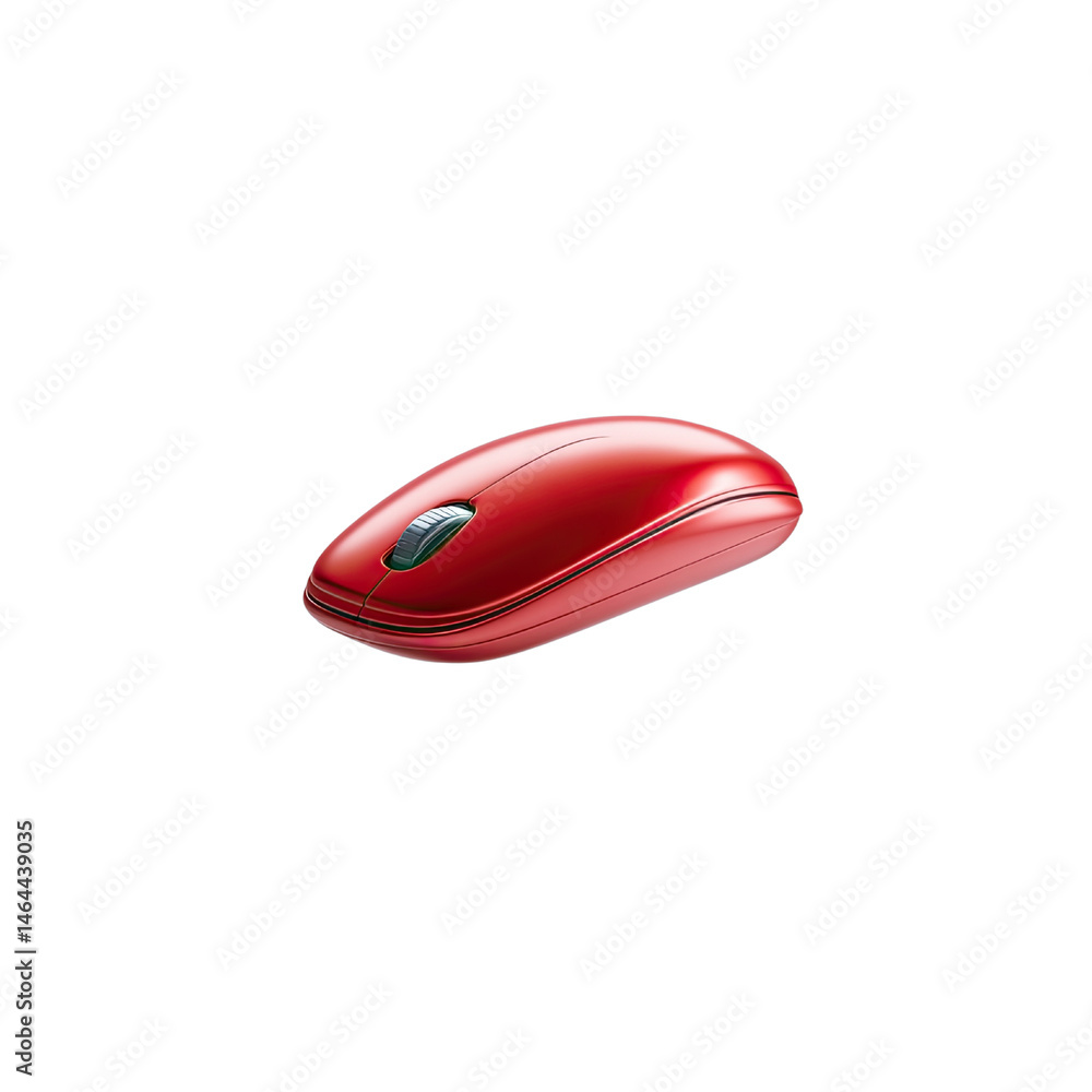 A glossy red wireless mouse is photographed against a clean white background, highlighting its sleek design and ergonomic shape for comfortable use on a computer. A glossy red wireless mouse is photographed against a clean white background, highlighting its sleek design and ergonomic shape for comfortable use on a computer.