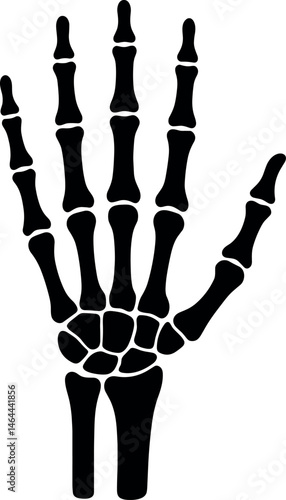 Skeleton Hand vector black silhouette print design