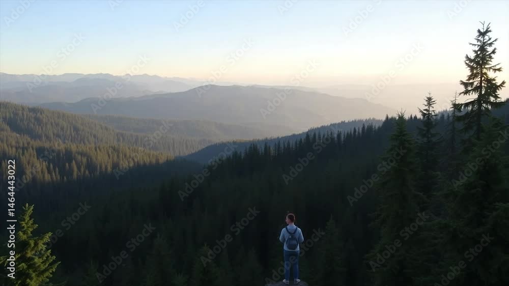 Panoramic hazy landscape view Panoramic hazy landscape view