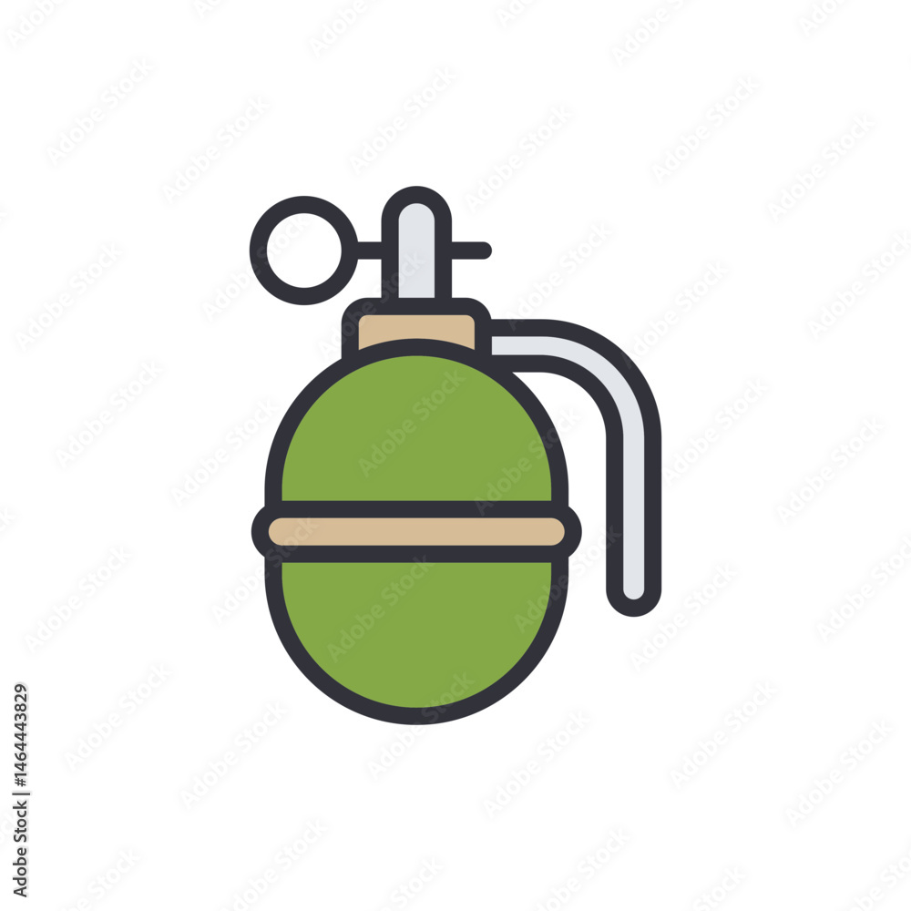 Obraz premium Stylized hand grenade illustration against a solid White Background design