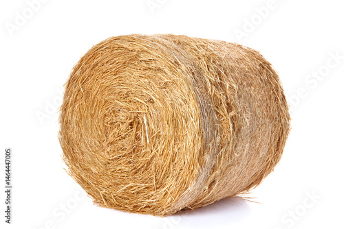 Straw bale isolated on white background