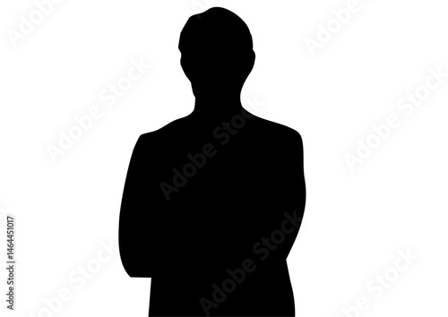 腕組みする男性の影