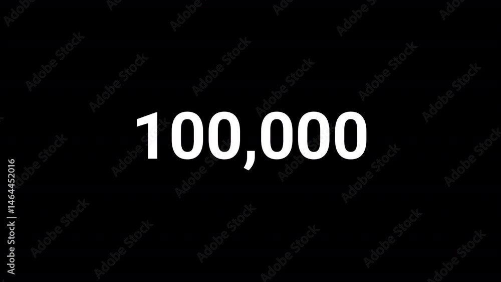 Number counter animation 0 to 100000 on a transparent background, Hundred thousand Animated counting Numbers from 0 to 100000 with alpha channel 4k video Number counter animation 0 to 100000 on a transparent background, Hundred thousand Animated counting Numbers from 0 to 100000 with alpha channel 4k video