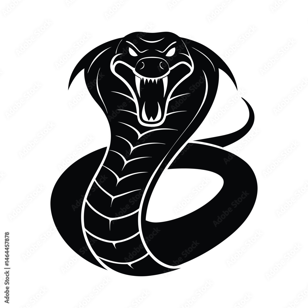 Fototapeta premium Striking Viper Bold Vector Silhouette