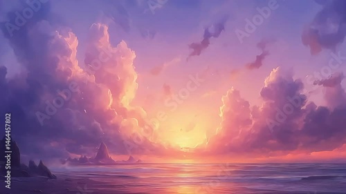 Sunset beach landscape