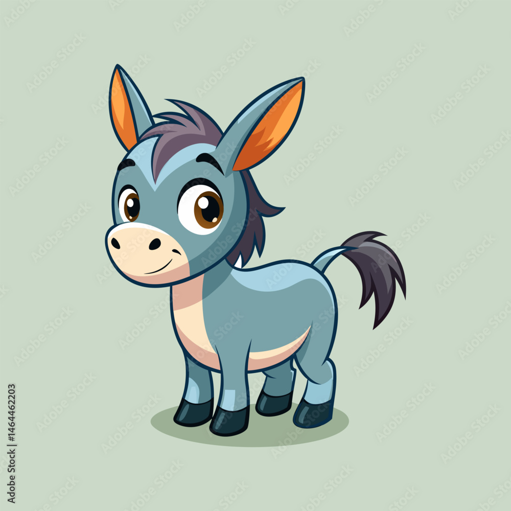 Fototapeta premium Adorable Cartoon Donkey Illustration
