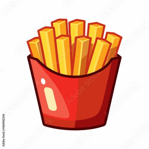 French Fries in Red Carton . A Crispy and Tasty Snack