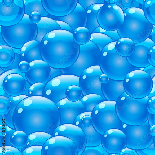 Air soap foam blue bubble seamless pattern