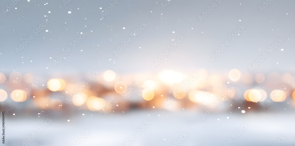 Snowfall abstract blurred bokeh lights white urban background Snowfall abstract blurred bokeh lights white urban background