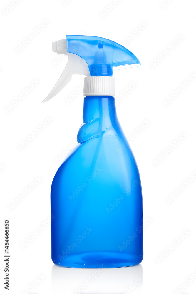 Blue spray bottle isolated on white background Blue spray bottle isolated on white background