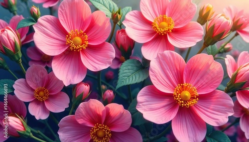 Wallpaper Mural Overlapping blooms create a continuous floral tapestry , illustration, vine, nature Torontodigital.ca