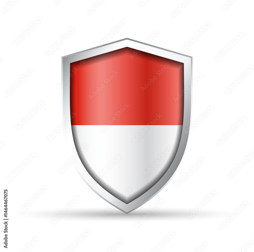 Monaco Flag Glossy Shield Icon Monaco Flag Glossy Shield Icon