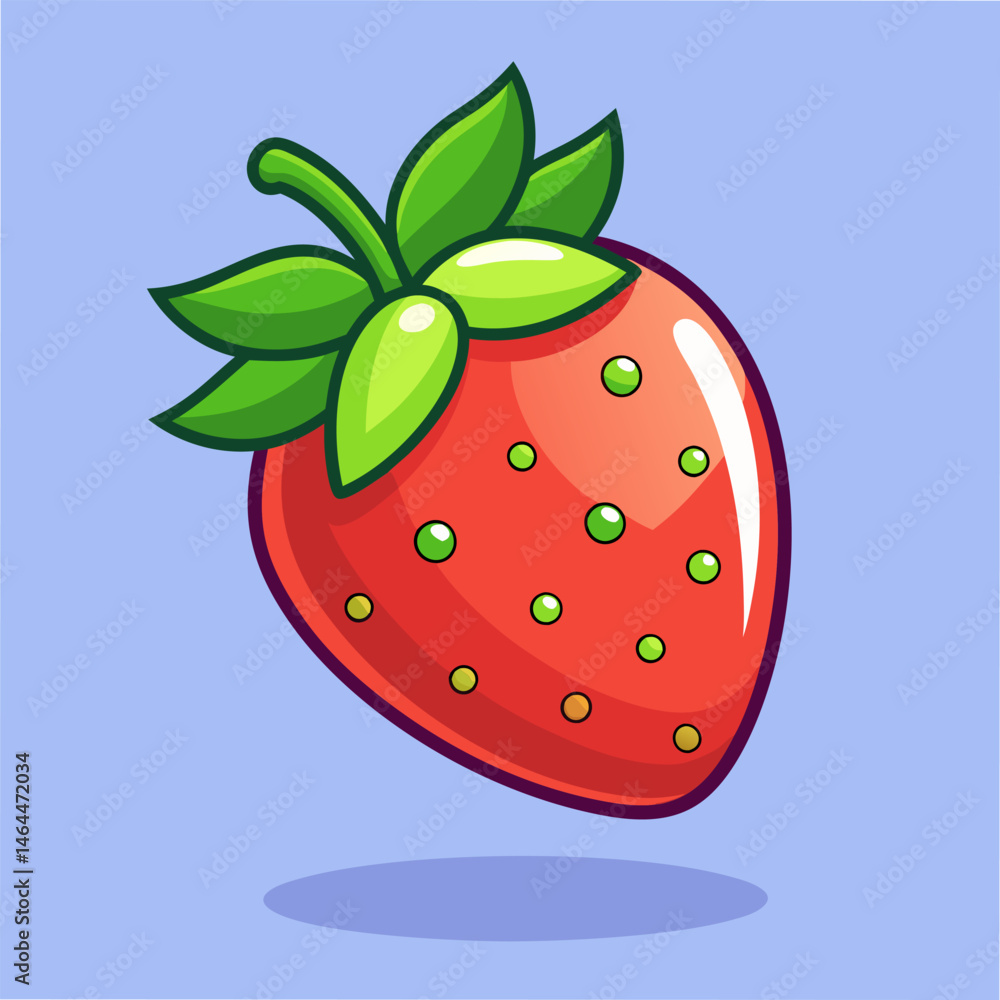 Obraz premium Juicy Red Strawberry. A Sweet and Healthy Berry Illustration