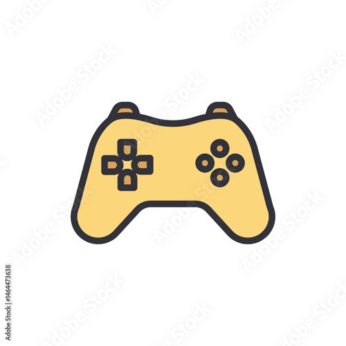 Stylized console gamepad icon on stark background offering simplicity