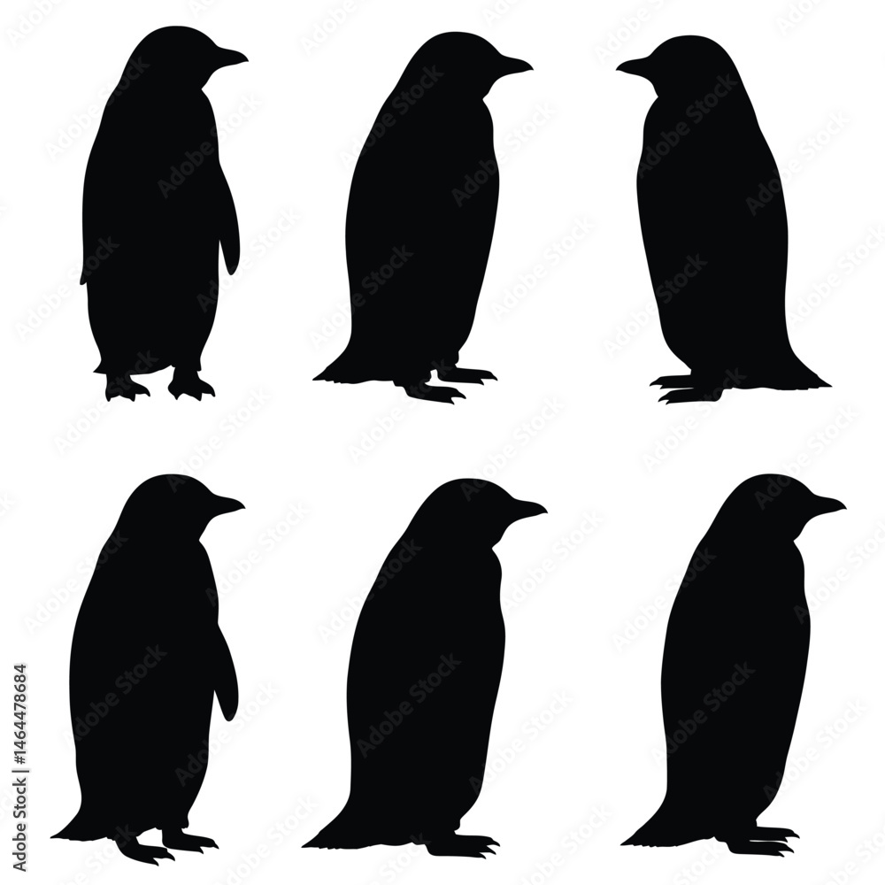 Naklejka premium cute penguin silhouette vector design illustration