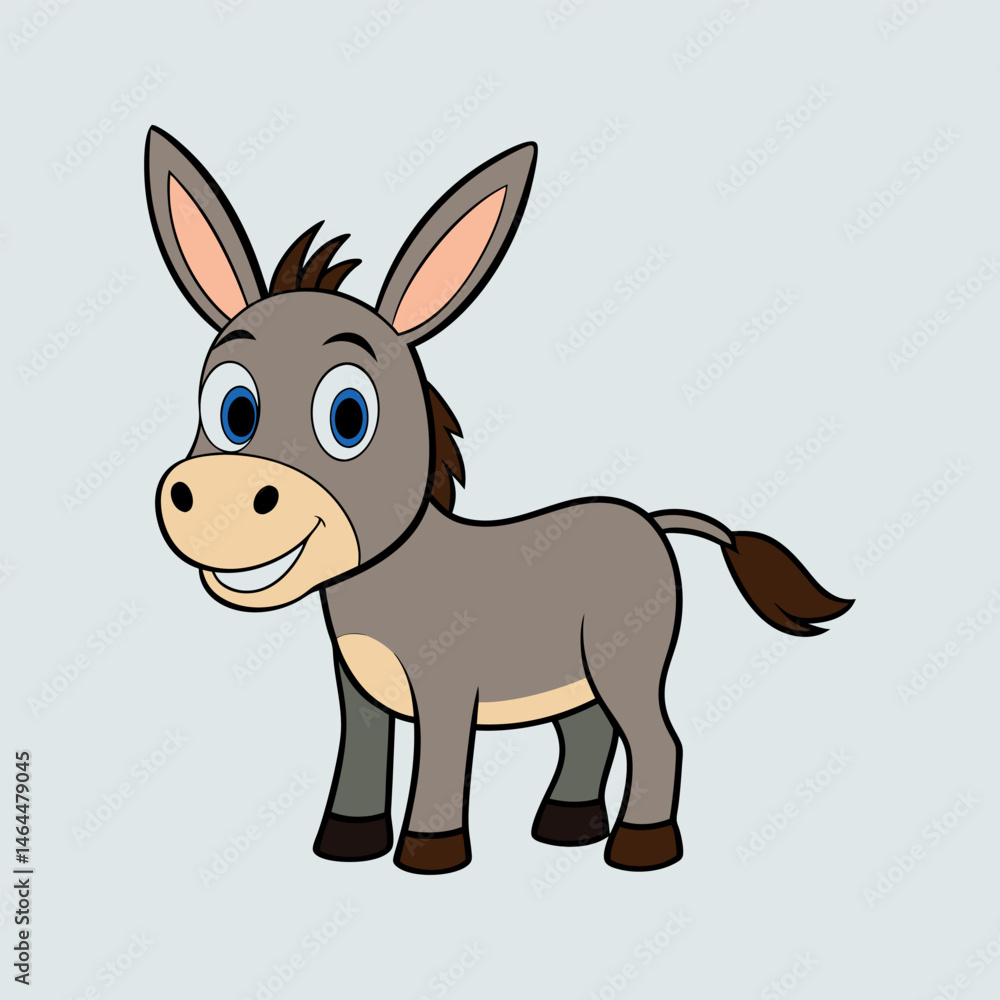 Adorable Cartoon Donkey Illustration Adorable Cartoon Donkey Illustration